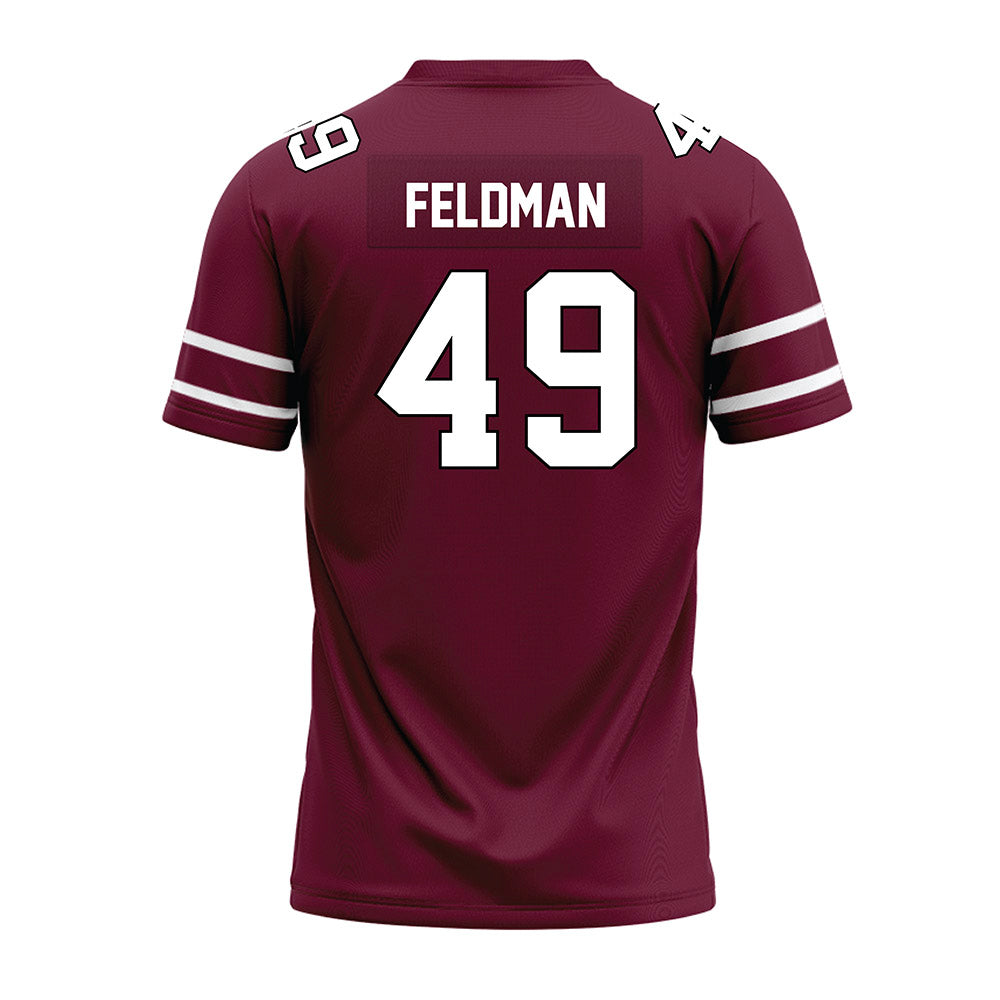 Fordham - NCAA Football : Denholm Feldman - Maroon Premium Football Jersey-1