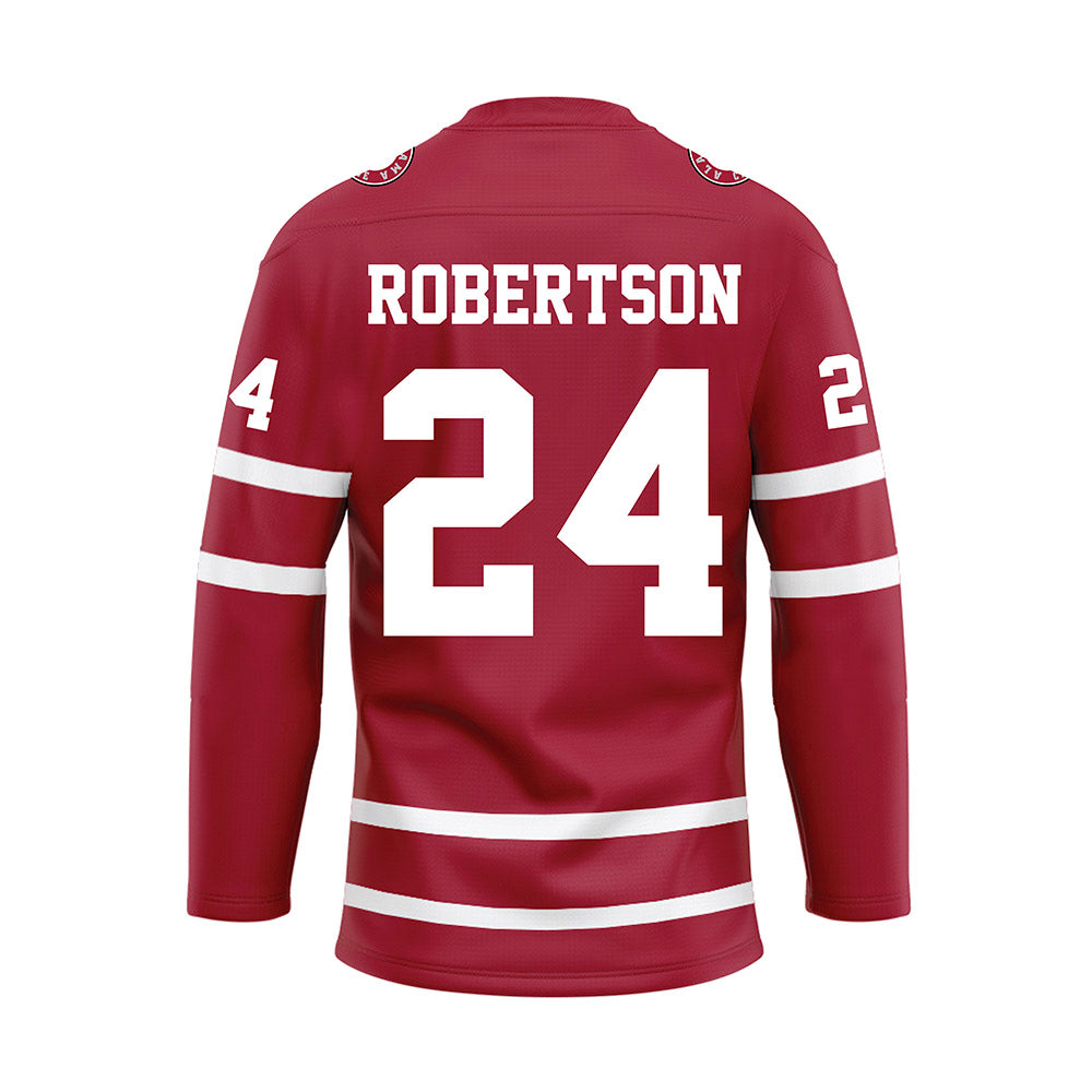 Alabama - NCAA Baseball : Tate Robertson - Crimson Hockey Jersey