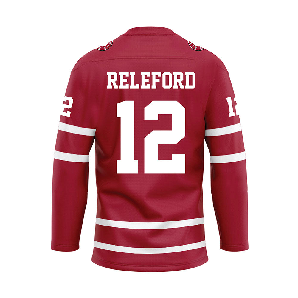 Alabama - Mens Basketball Alumni : Trevor Releford - Crimson Hockey Jersey