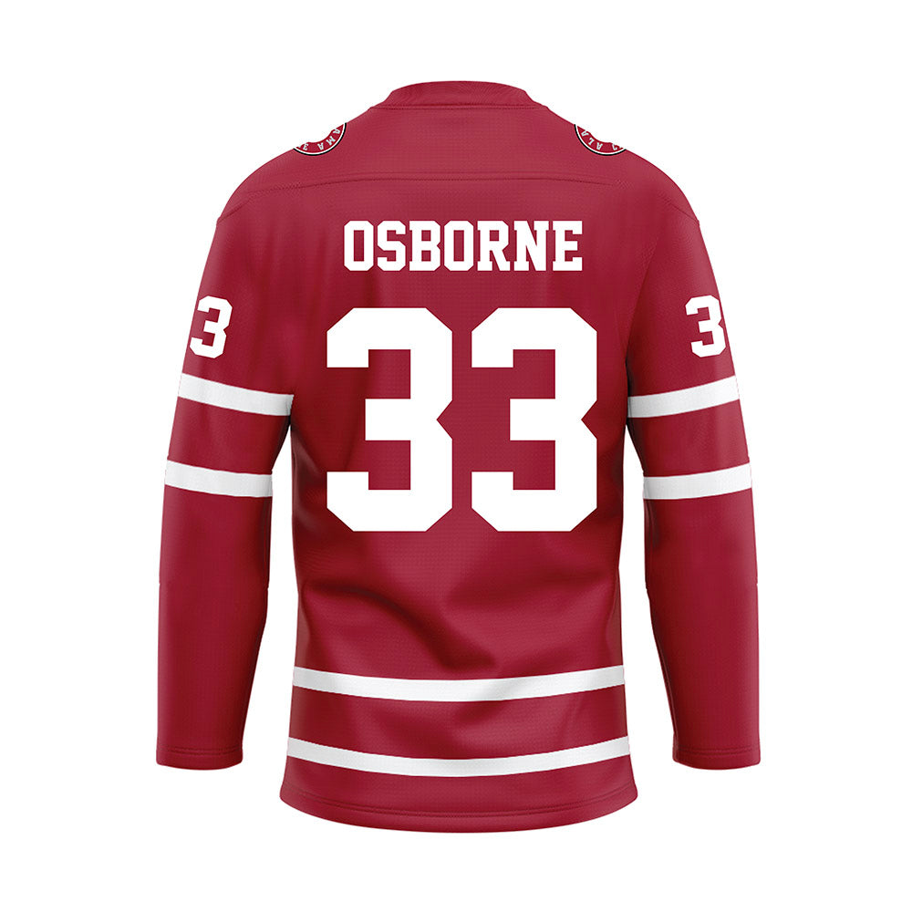 Alabama - NCAA Football : Hunter Osborne - Crimson Hockey Jersey