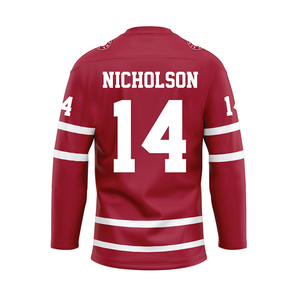 Alabama - NCAA Football : Graham Nicholson - Crimson Hockey Jersey