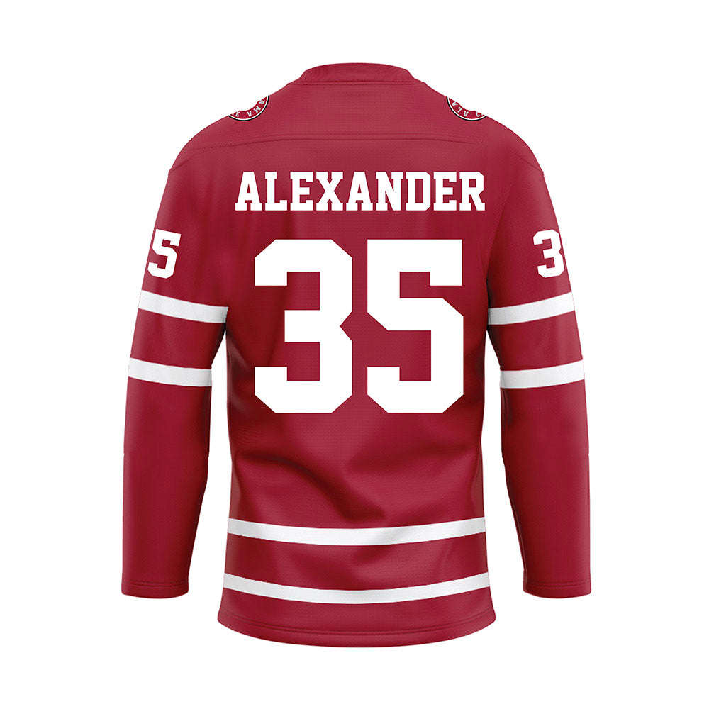 Alabama - NCAA Football : Jeremiah Alexander - Crimson Hockey Jersey