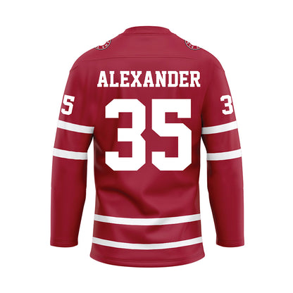 Alabama - NCAA Football : Jeremiah Alexander - Crimson Hockey Jersey