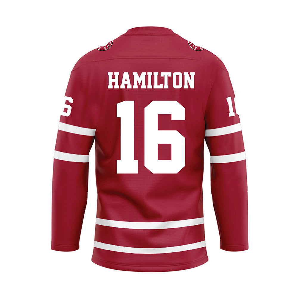 Alabama - NCAA Football : Jaren Hamilton - Crimson Hockey Jersey