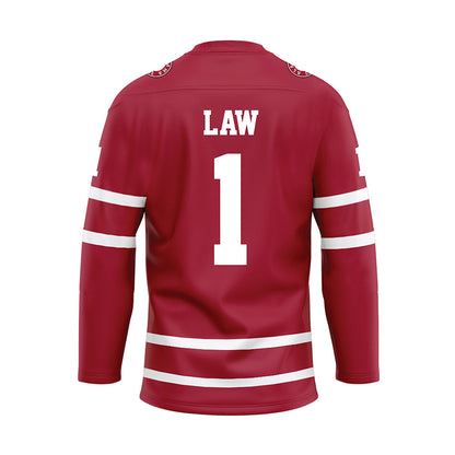 Alabama - NCAA Football : Kendrick Law - Crimson Hockey Jersey