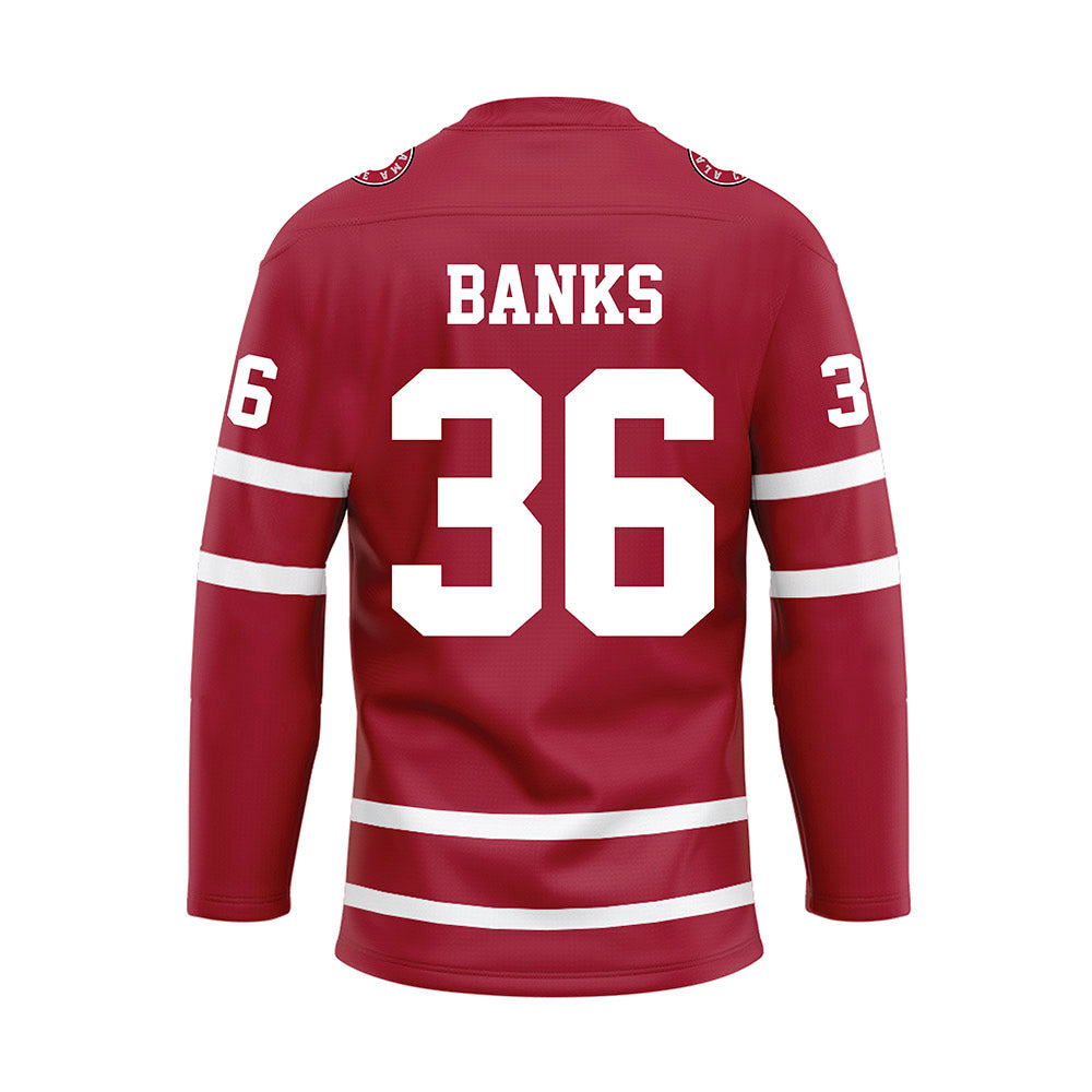 Alabama - NCAA Baseball : Hagan Banks - Crimson Hockey Jersey