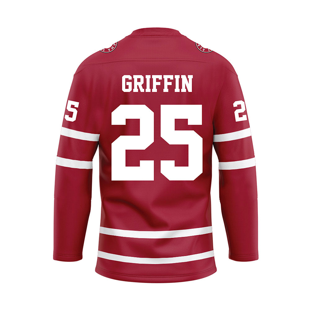 Alabama - Men's Basketball Alumni : Artie Griffin - Crimson Hockey Jersey-1