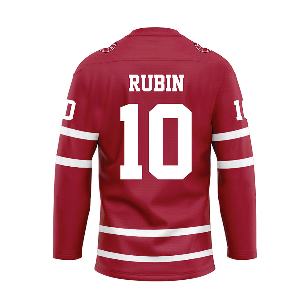 Alabama - NCAA Baseball : Joey Rubin - Crimson Hockey Jersey