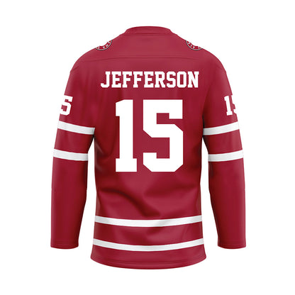 Alabama - NCAA Football : Justin Jefferson - Crimson Hockey Jersey