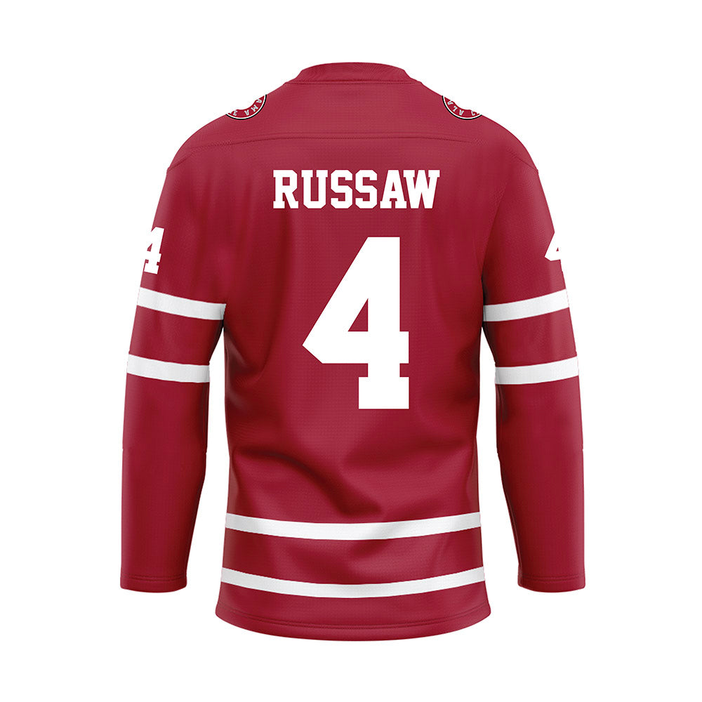 Alabama - NCAA Football : Qua Russaw - Crimson Hockey Jersey