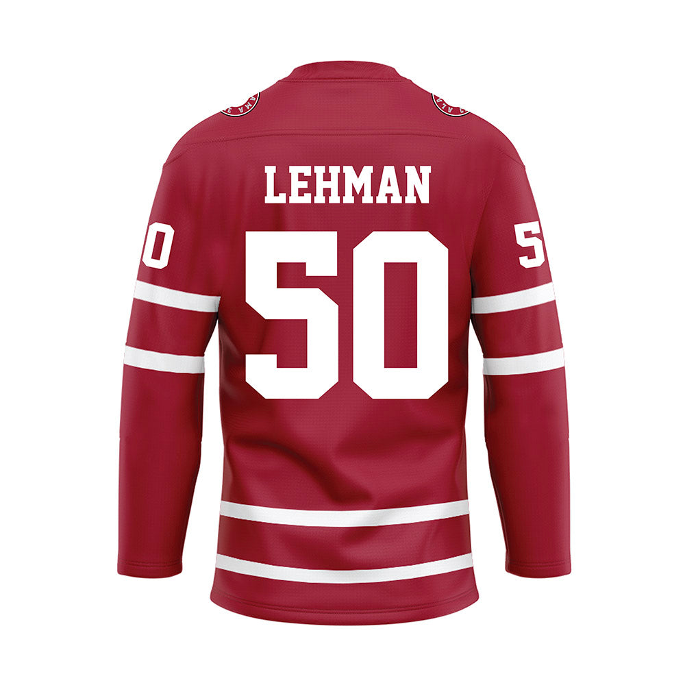 Alabama - NCAA Baseball : Connor Lehman - Crimson Hockey Jersey-1