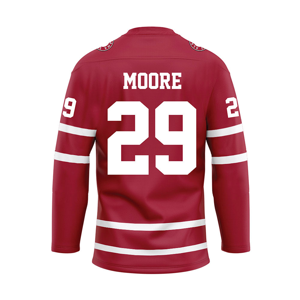 Alabama - NCAA Football : Ayden Moore - Crimson Hockey Jersey