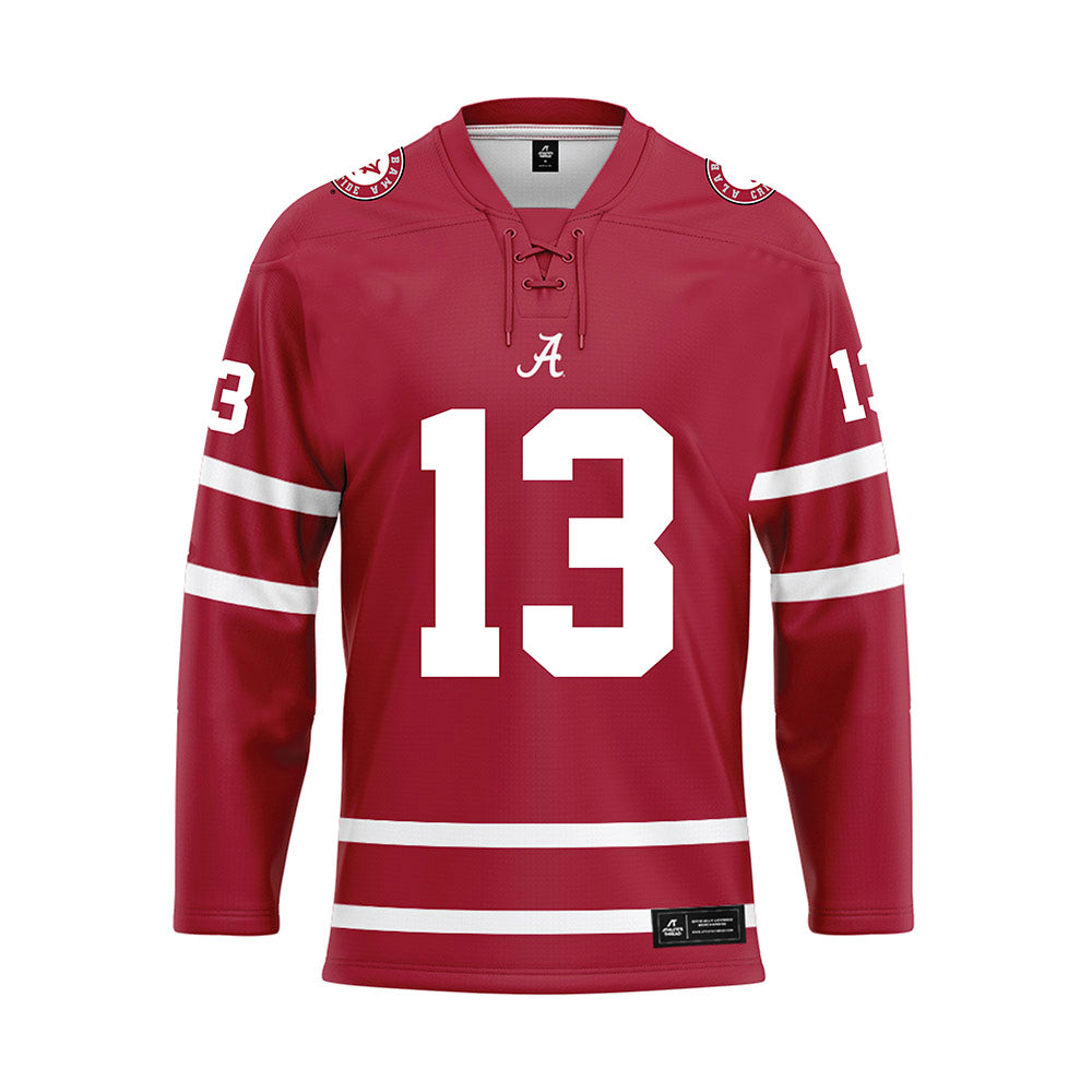 Alabama - Football Alumni : George Teague - Crimson Hockey Jersey