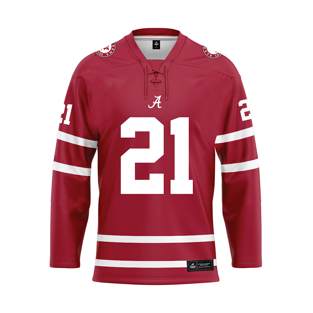 Alabama - NCAA Football : Bubba Hampton - Crimson Hockey Jersey