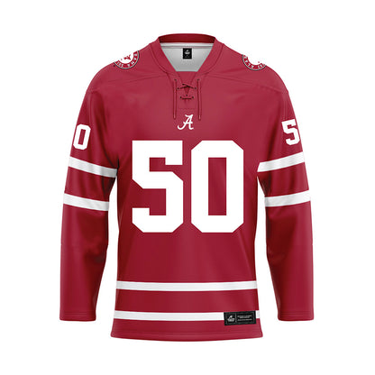 Alabama - NCAA Baseball : Connor Lehman - Crimson Hockey Jersey-0