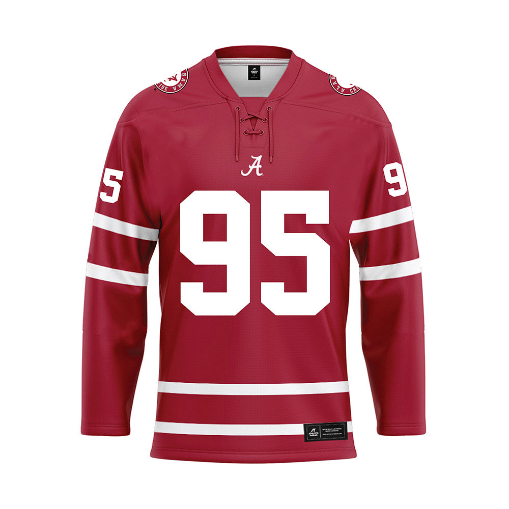 Alabama - NCAA Football : Anderson Green - Crimson Hockey Jersey