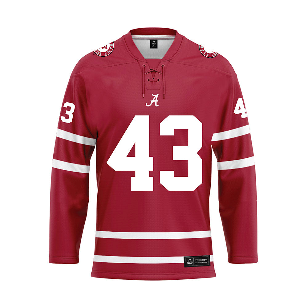 Alabama - NCAA Baseball : Jack Ketchum - Crimson Hockey Jersey-0