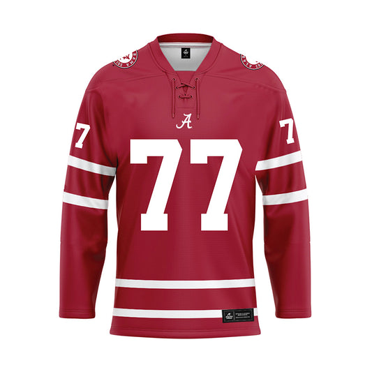 Alabama - NCAA Football : Jaeden Roberts - Crimson Hockey Jersey