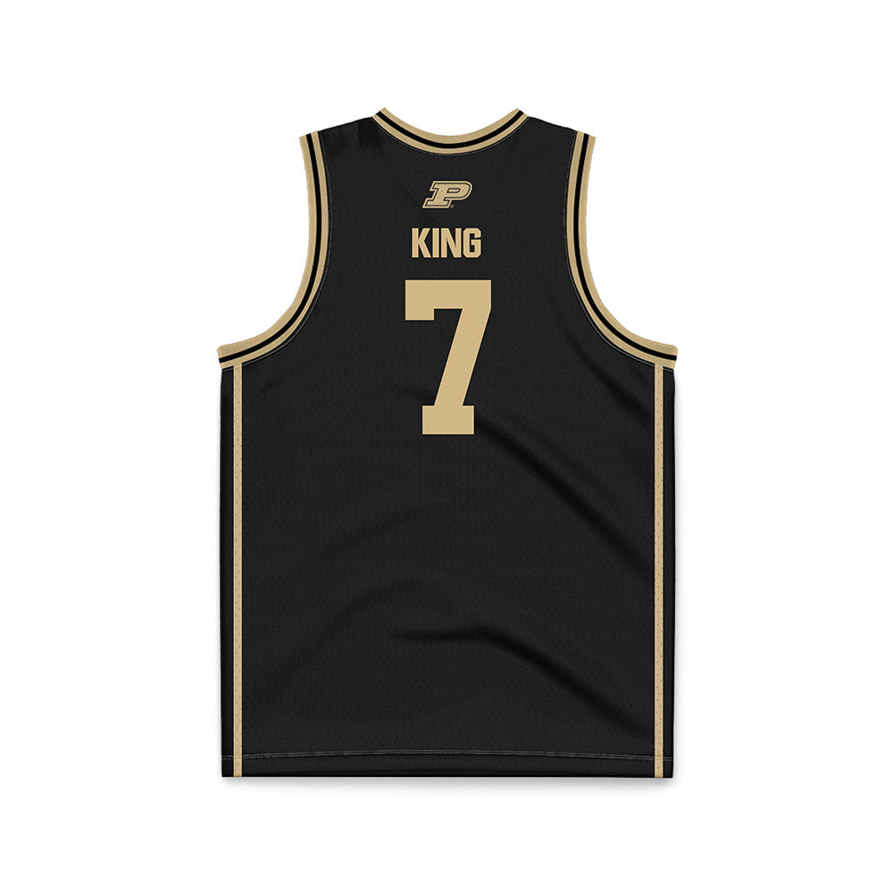 Purdue - NCAA Men's Basketball : Samuel King - Black Basketball Jersey-1