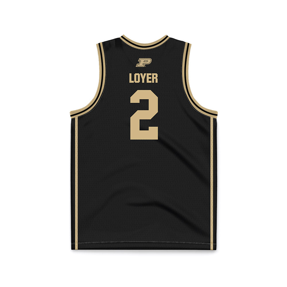 Purdue - NCAA Men's Basketball : Fletcher Loyer - Black Basketball Jersey-1