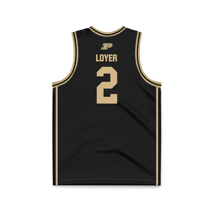 Purdue - NCAA Men's Basketball : Fletcher Loyer - Black Basketball Jersey-1