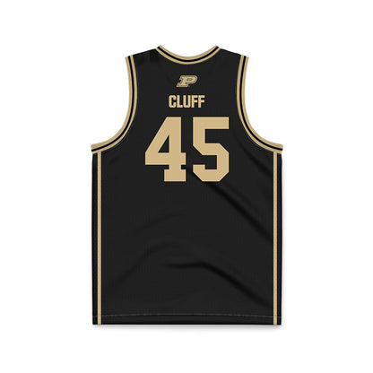 Purdue - NCAA Men's Basketball : Oscar Cluff - Black Basketball Jersey-1