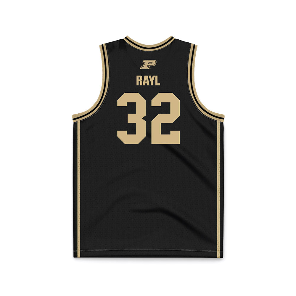 Purdue - NCAA Men's Basketball : Jace Rayl - Black Basketball Jersey-1
