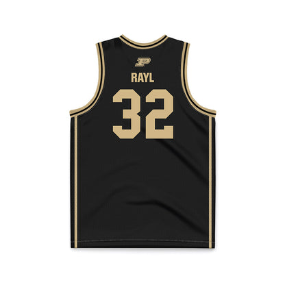 Purdue - NCAA Men's Basketball : Jace Rayl - Black Basketball Jersey-1