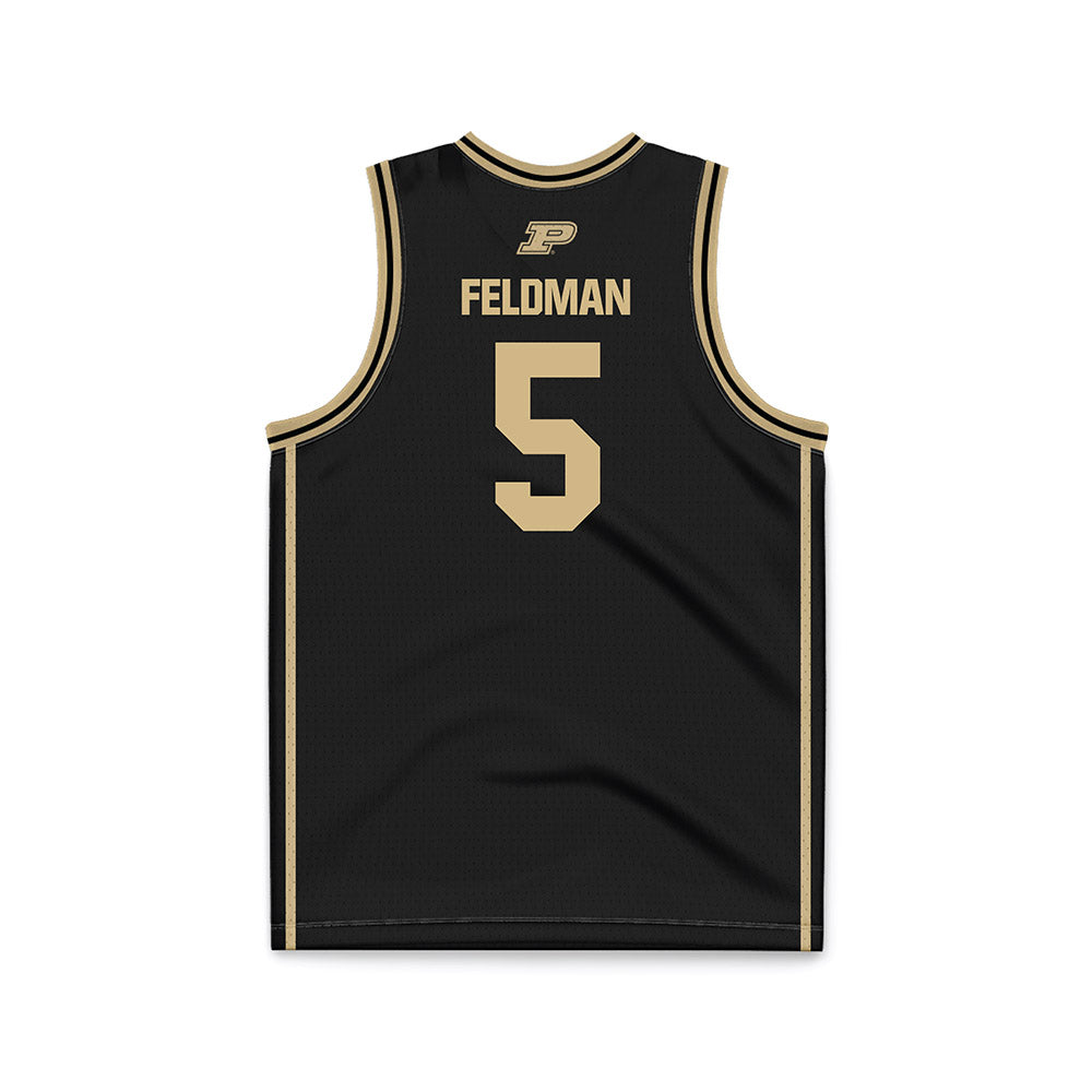 Purdue - NCAA Women's Basketball : Taylor Feldman - Black Basketball Jersey-1