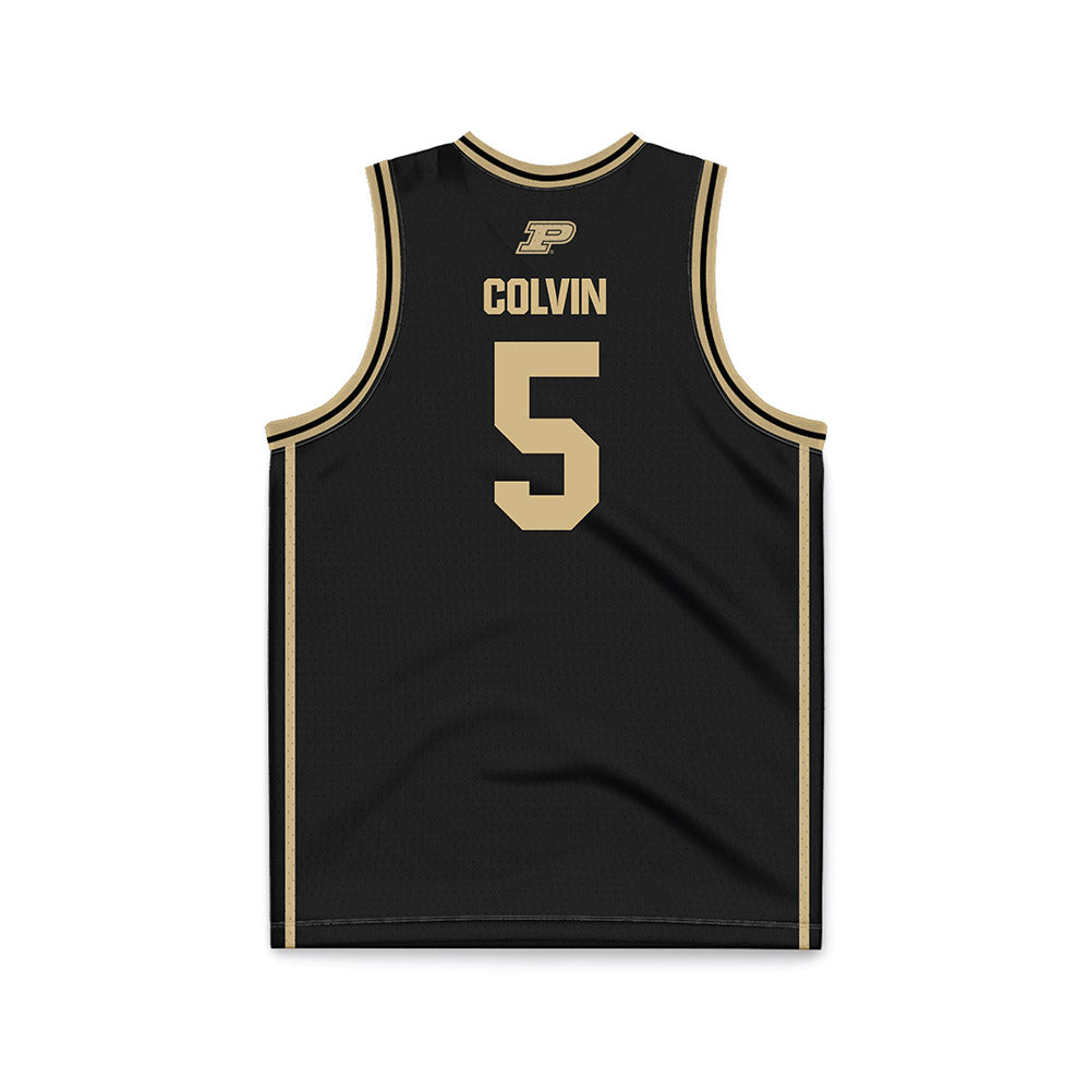 Purdue - NCAA Men's Basketball : Myles Colvin - Black Basketball Jersey