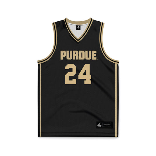 Purdue - NCAA Women's Basketball : Carley Barrett - Black Basketball Jersey-0