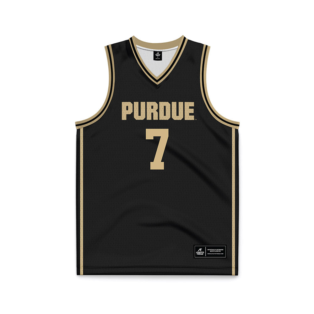 Purdue - NCAA Men's Basketball : Samuel King - Black Basketball Jersey-0