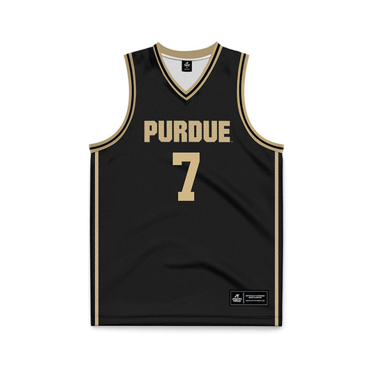Purdue - NCAA Men's Basketball : Samuel King - Black Basketball Jersey-0