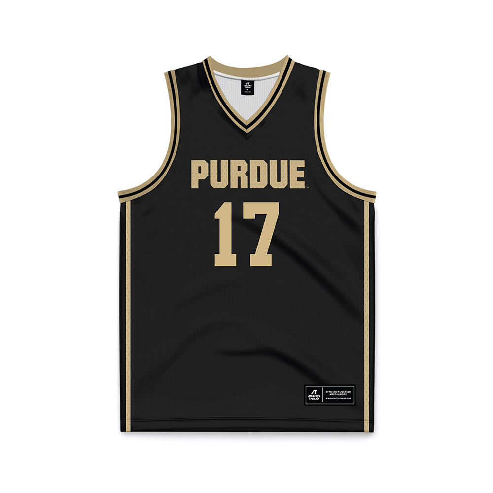 Purdue - NCAA Men's Basketball : Omer Mayer - Black Basketball Jersey-0