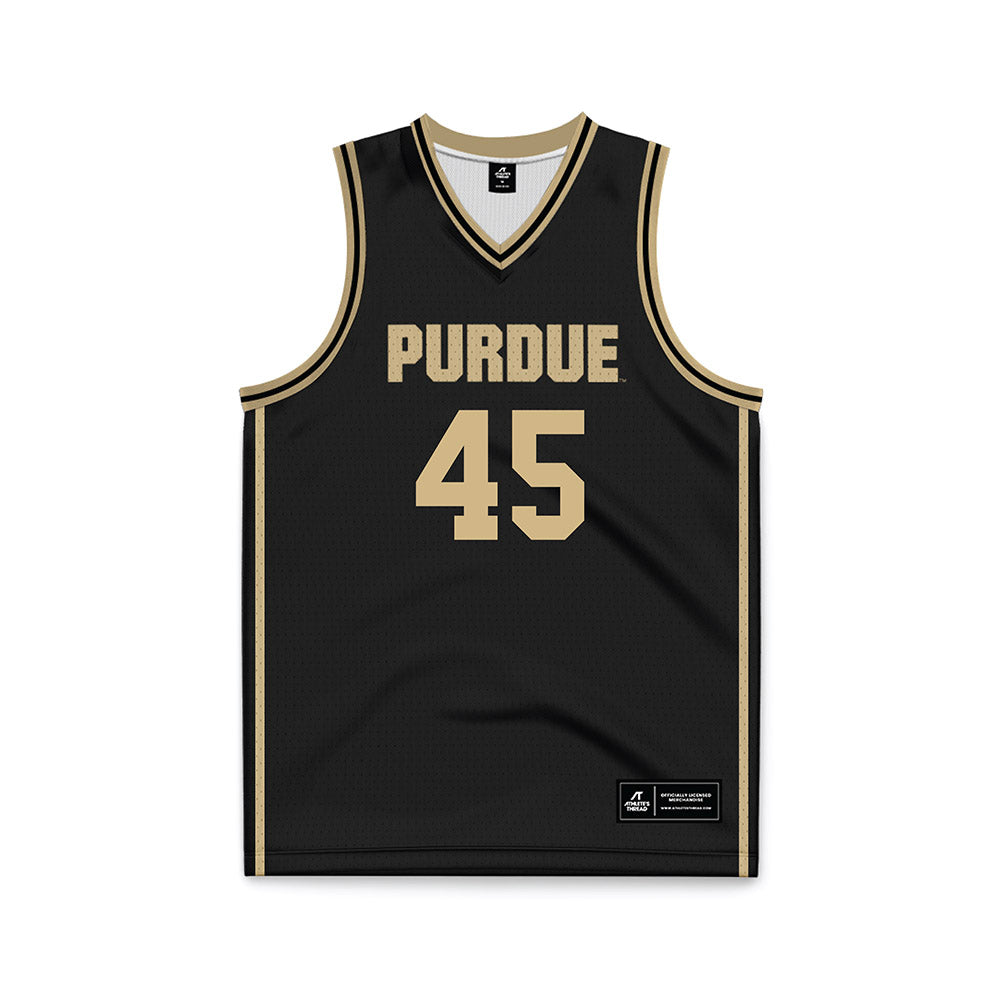Purdue - NCAA Men's Basketball : Oscar Cluff - Black Basketball Jersey-0