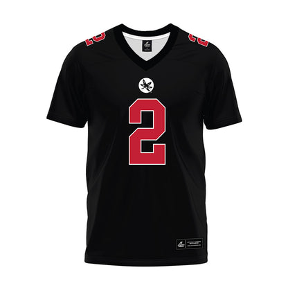 Ohio State - NCAA Football : Caleb Downs - Black Premium Football Jersey