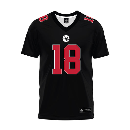 Ohio State - NCAA Football : Jaylen McClain - Black Premium Football Jersey