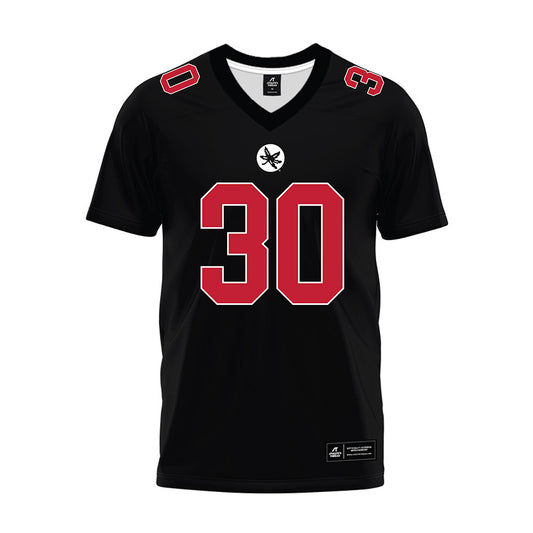 Ohio State - NCAA Football : Preston Wolfe - Black Premium Football Jersey-0