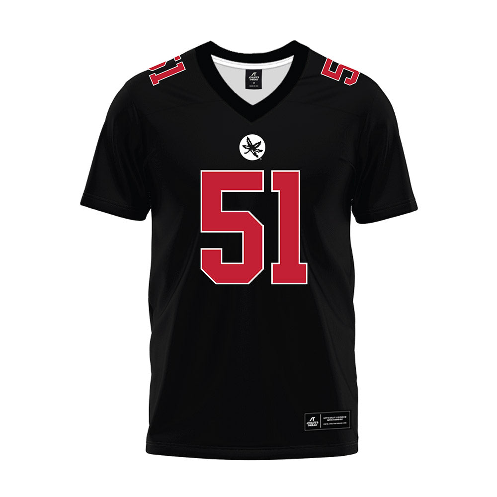 Ohio State - NCAA Football : Luke Montgomery - Black Premium Football Jersey