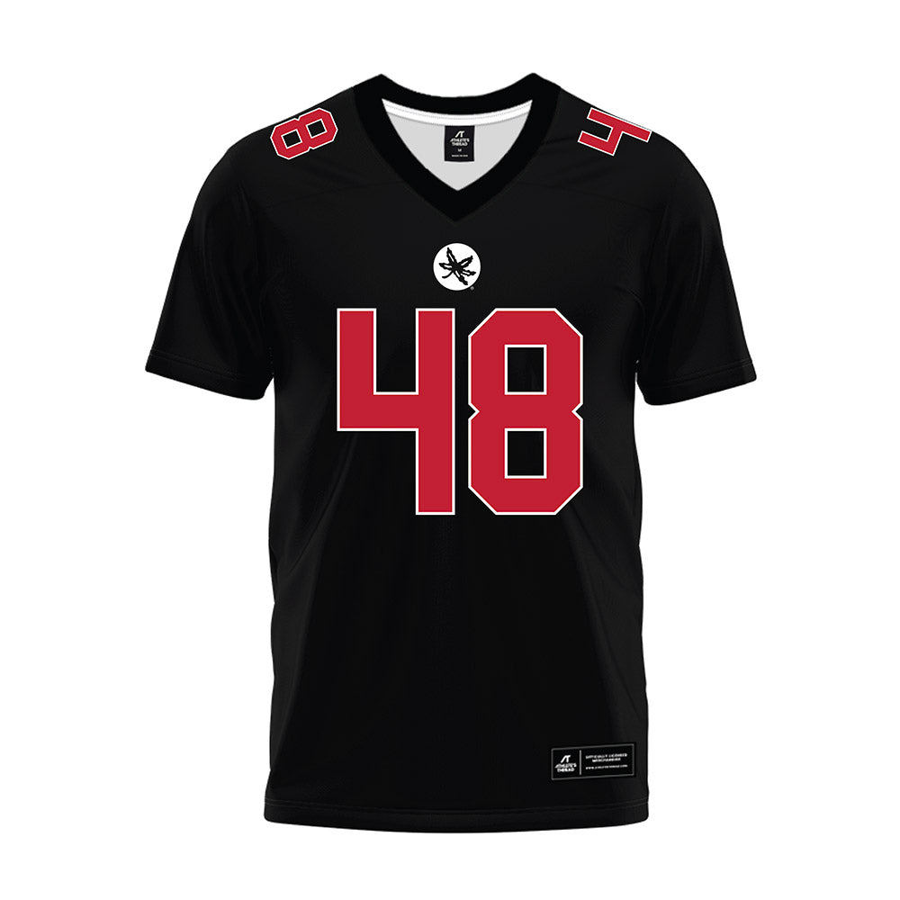 Ohio State - NCAA Football : Logan George - Black Premium Football Jersey-0