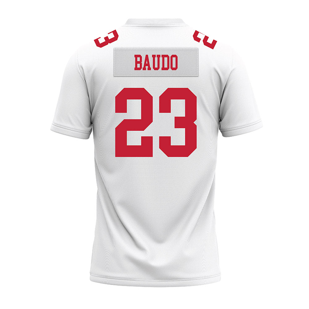 Ohio State - NCAA Football : Nolan Baudo - White Premium Football Jersey