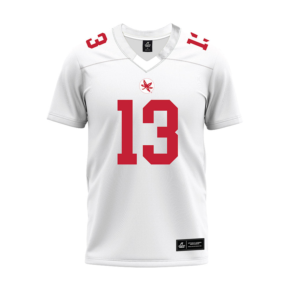 Ohio State - NCAA Football : Miles Lockhart - White Premium Football Jersey