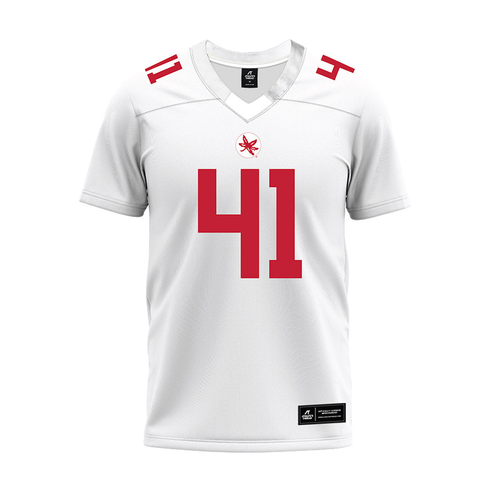 Ohio State - NCAA Football : Grant Mills - White Premium Football Jersey-0