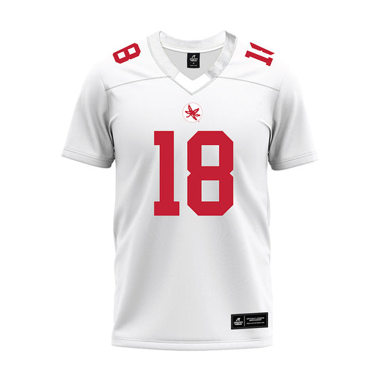 Ohio State - NCAA Football : Jaylen McClain - White Premium Football Jersey