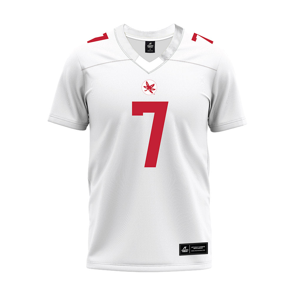 Ohio State - NCAA Football : Jordan Hancock - White Premium Football Jersey