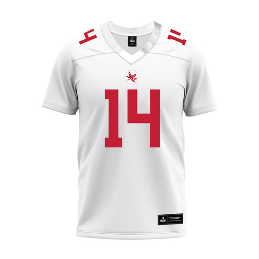Ohio State - NCAA Football : Trey Robinette - White Premium Football Jersey-0