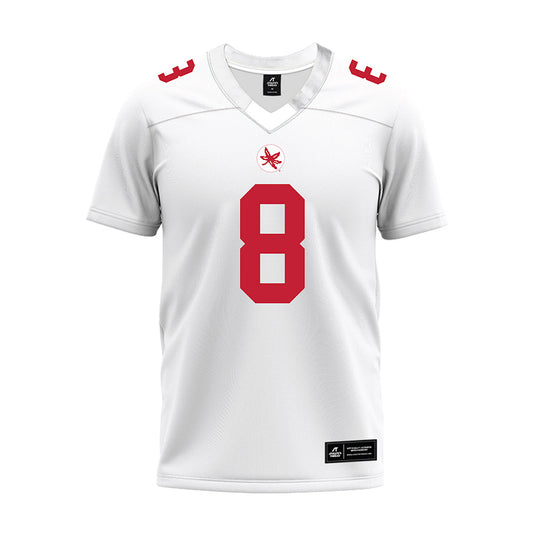 Ohio State - NCAA Football : De'Zie Jones - White Premium Football Jersey-0