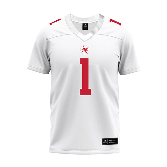 Ohio State - NCAA Football : Quinshon Judkins - White Premium Football Jersey