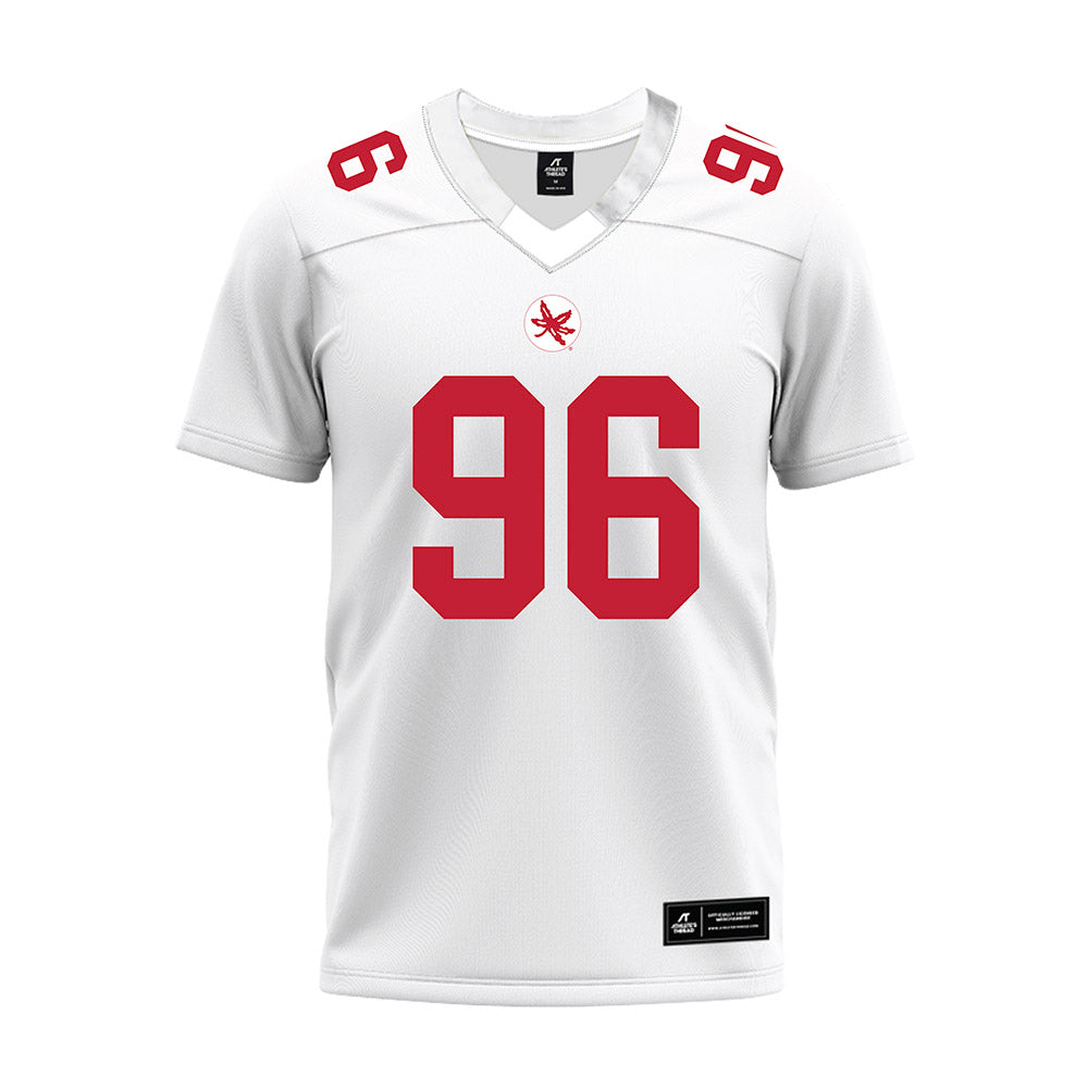 Ohio State - NCAA Football : Jackson Courville - White Premium Football Jersey-0