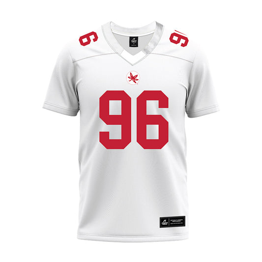 Ohio State - NCAA Football : Jackson Courville - White Premium Football Jersey-0